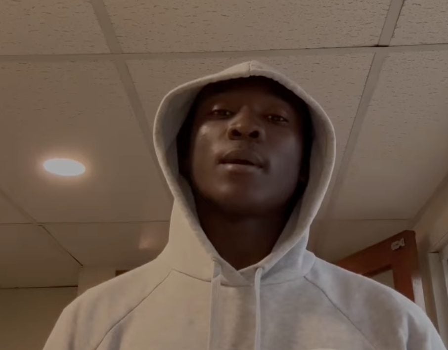 Student-athlete wearing a hoodie shares how AllRecruit helped him get exposure and reach college coaches.